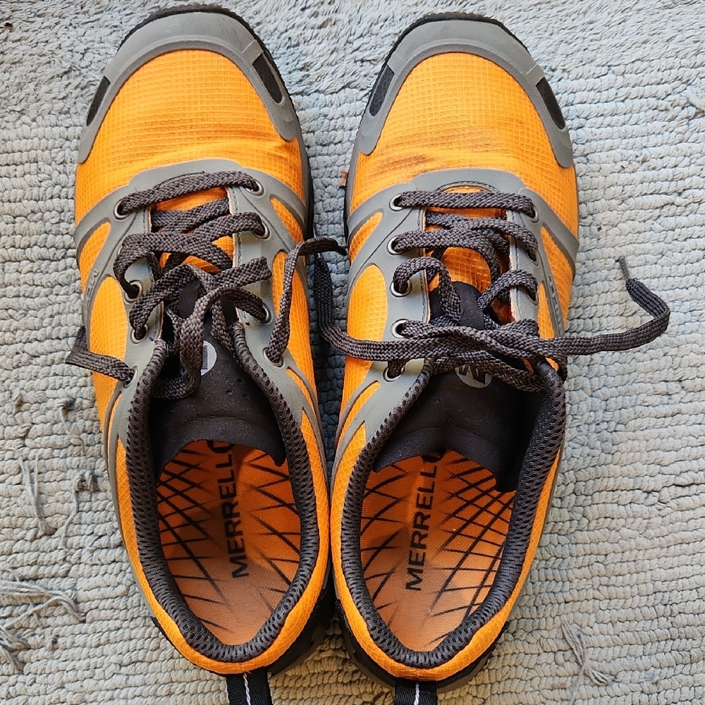 Merrell Vibrant Orange and Gray Trail Shoes